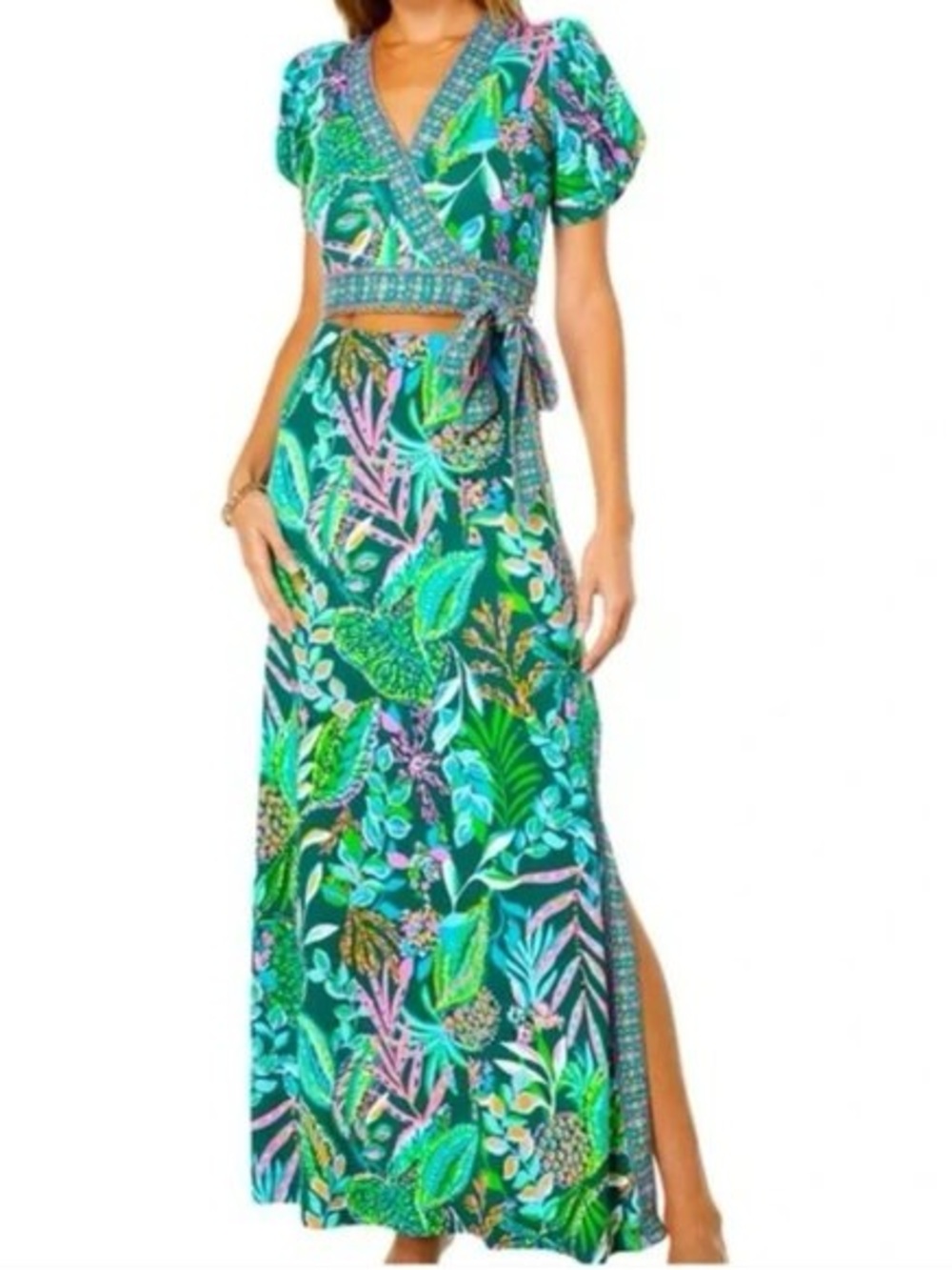 Lilly Pulitzer Sailynn 2 Piece Jersey Wrap Maxi Dress